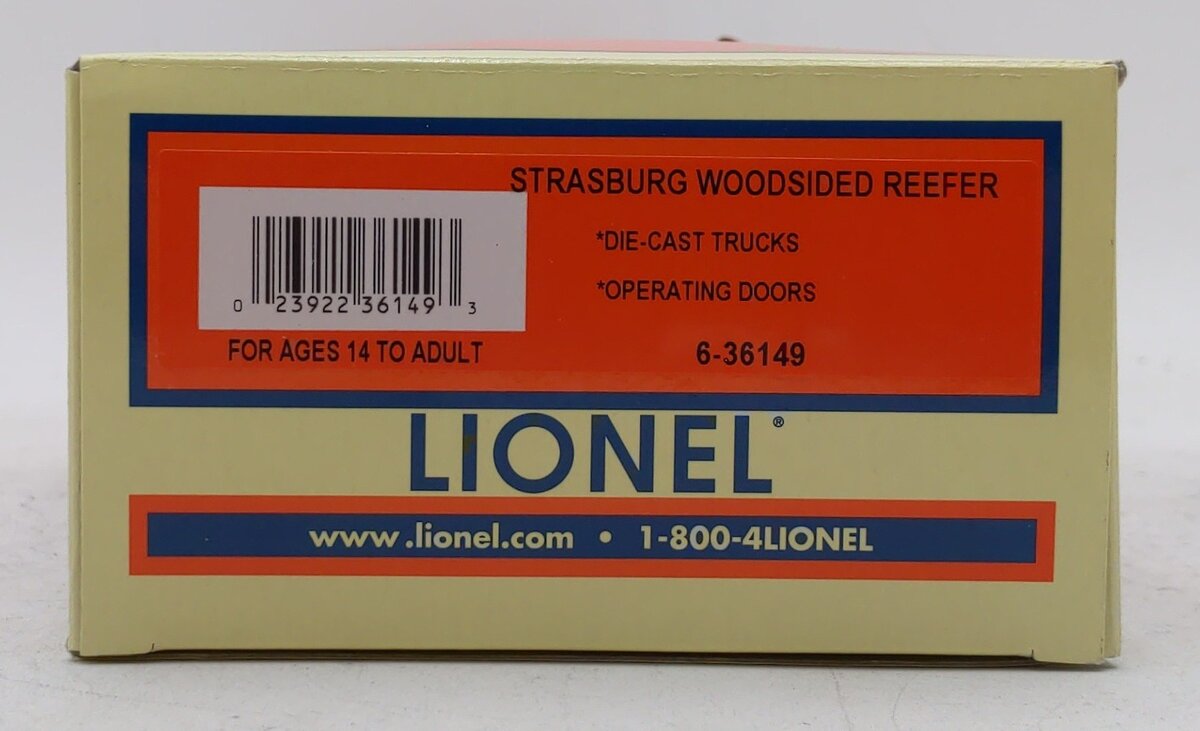 Lionel 6-36149 O Gauge Strasburg Wood-sided Reefer #105 LN/Box