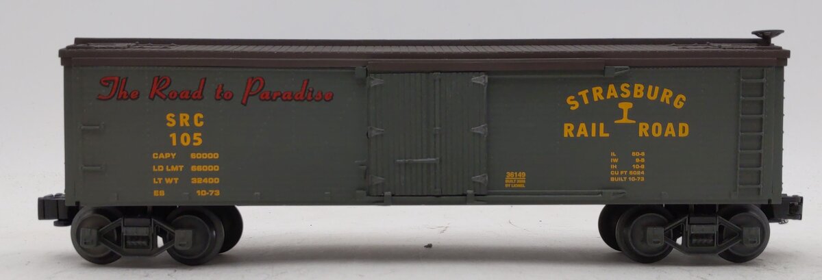Lionel 6-36149 O Gauge Strasburg Wood-sided Reefer #105 LN/Box