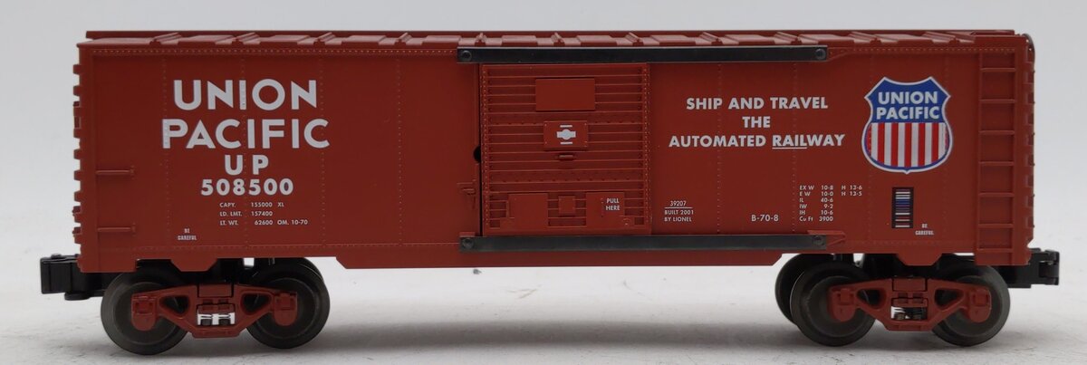 Lionel 6-39207 O Gauge Union Pacific Ship & Travel Boxcar #508500 NIB