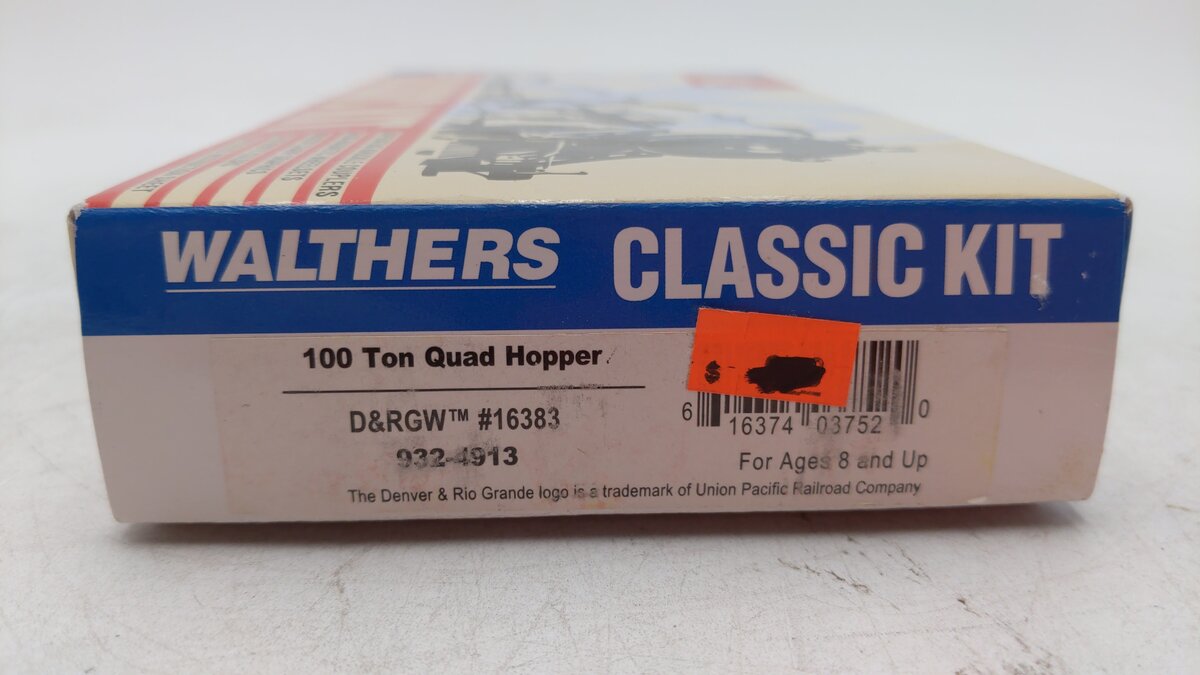 Walthers 932-4913 HO Denver and Rio Grande Western Quad Hopper Kit #16383