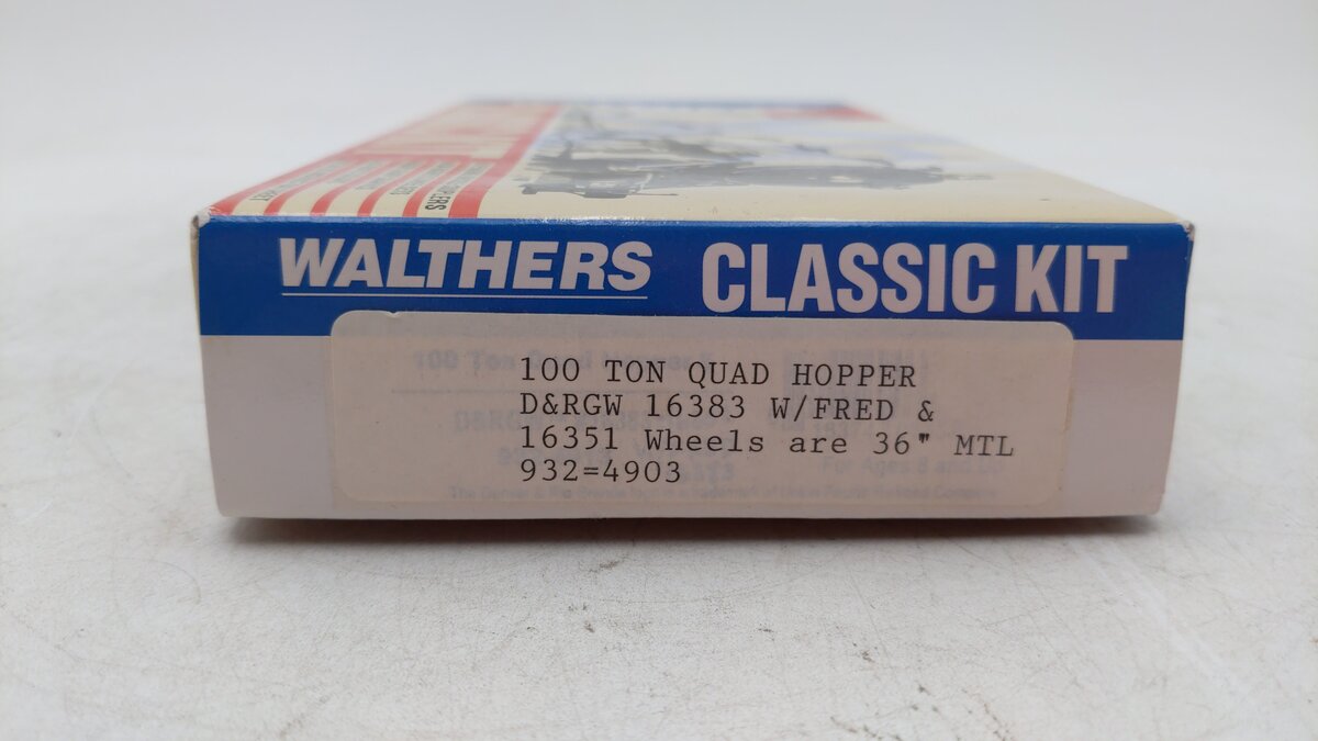 Walthers 910-1958 HO Denver & Rio Grande Western 50' 100-Ton 4-Bay Hopper #16662