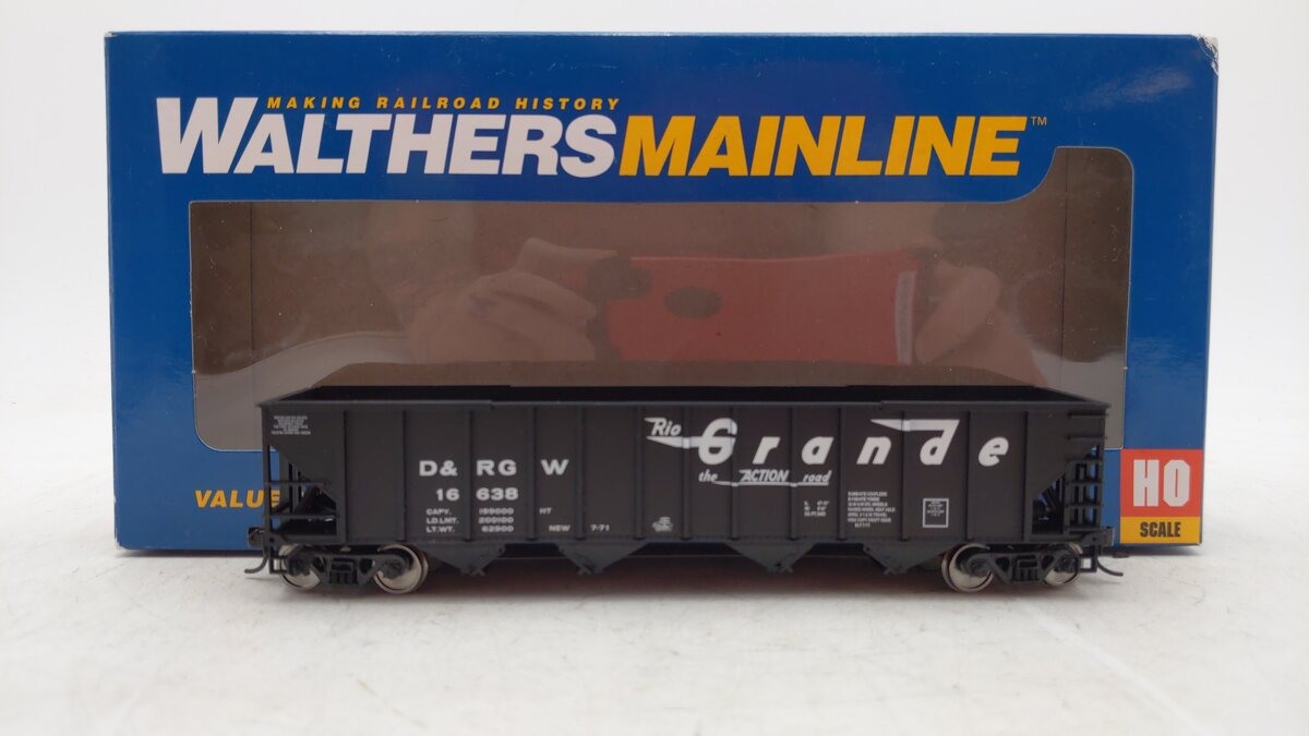 Walthers 910-1957 HO Denver & Rio Grande Western 50' 100-Ton 4-Bay Hopper #16638