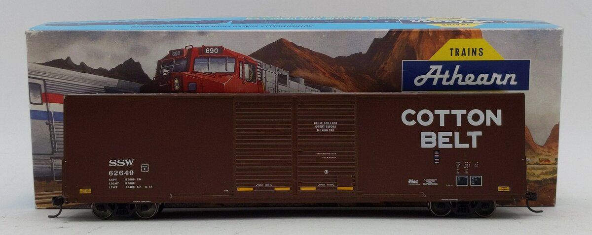 Athearn G4134 HO SSW Cotton Belt 60' Double Door Boxcar #62649 VG
