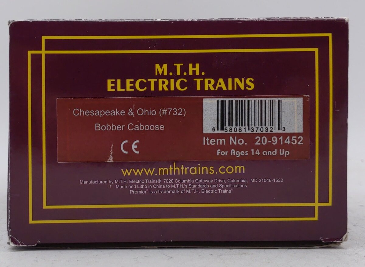 MTH 20-91452 O Gauge Chesapeake & Ohio Bobber Caboose #732