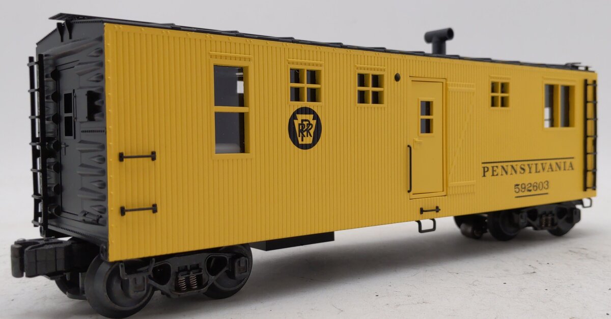K-Line K767-1891 O Gauge Pennsylvania MOW Bunk Car #592603 w/ Smoke LN/Box
