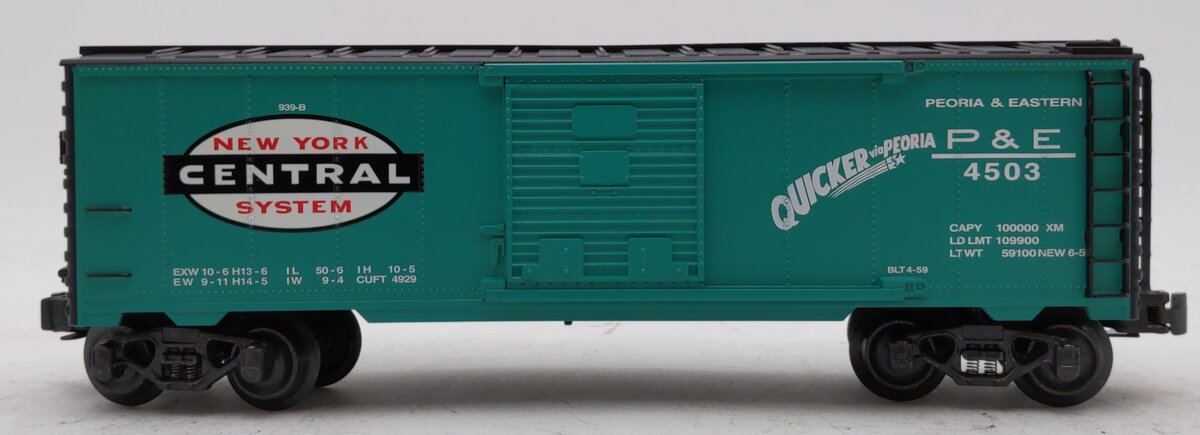 K-Line K-90017 O Gauge New York Central Peoria & Eastern Boxcar #4503 LN/Box