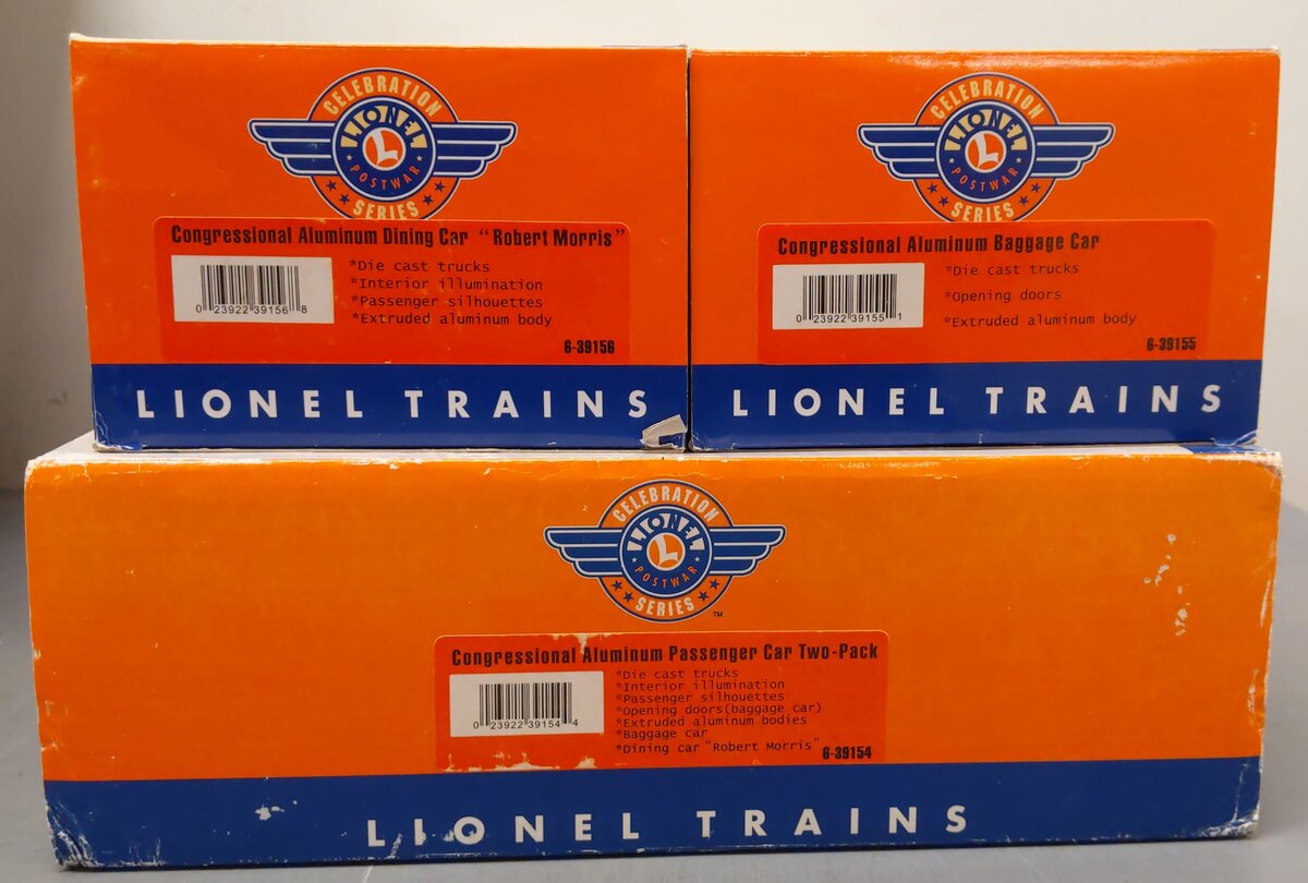 Lionel 6-39154 PWC Pennsylvania Railroad Aluminum Passenger Cars (Pack of 2) LN/Box