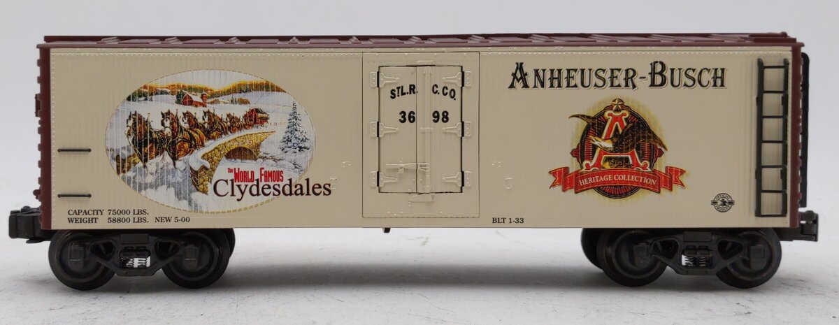 K-Line K642-5609 O Gauge Anheuser-Busch Clydesdale Reefer Car #3698 LN/Box