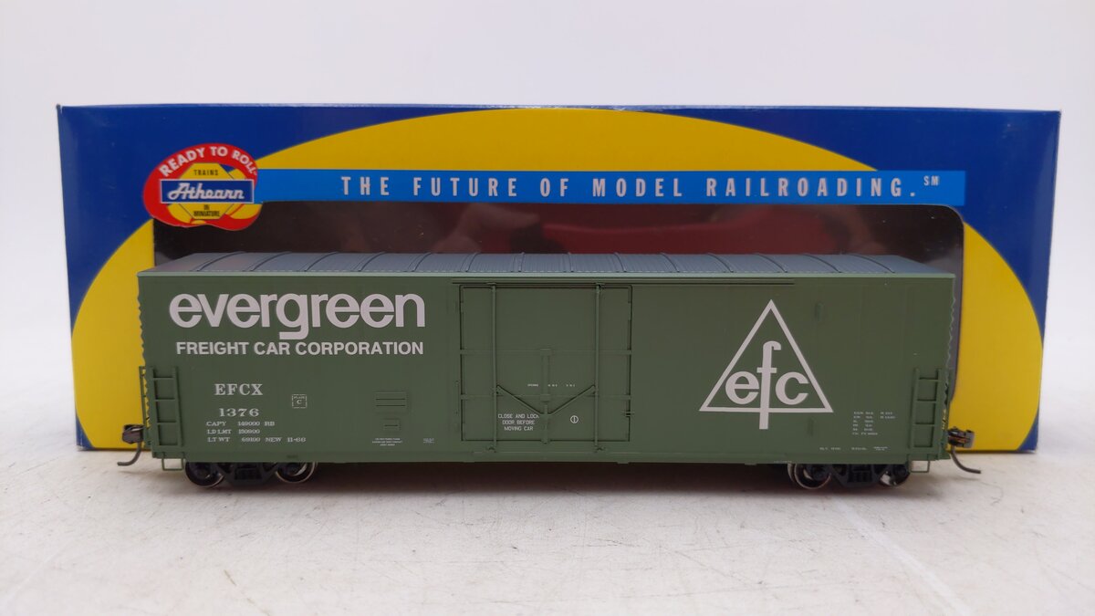 Athearn 88955 HO Scale Evergreen 50' P.C. & F. Plug Door Box Car #1376