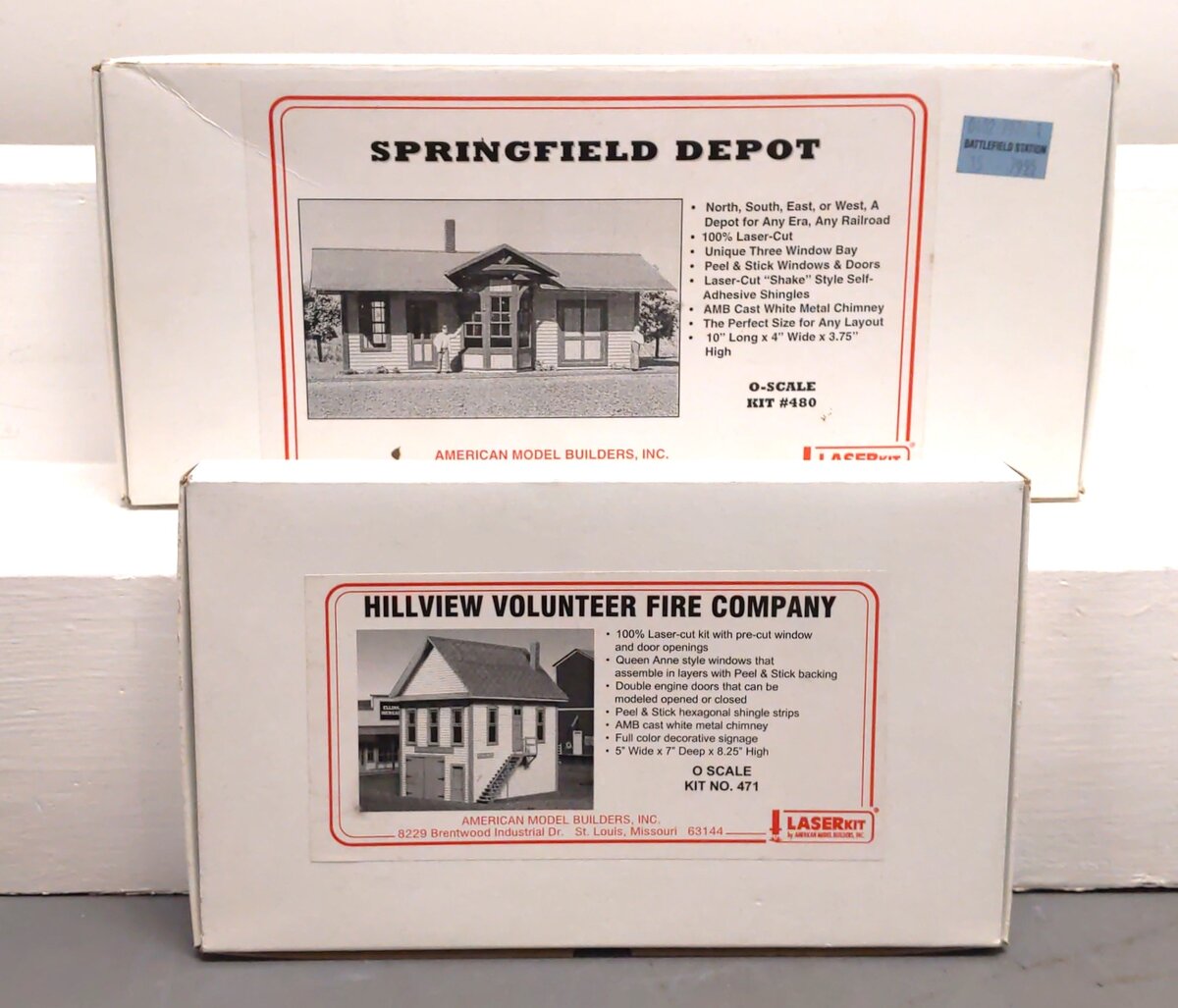 American Model Builders HO Lasercut Buildings: 471, 480 [2] VG