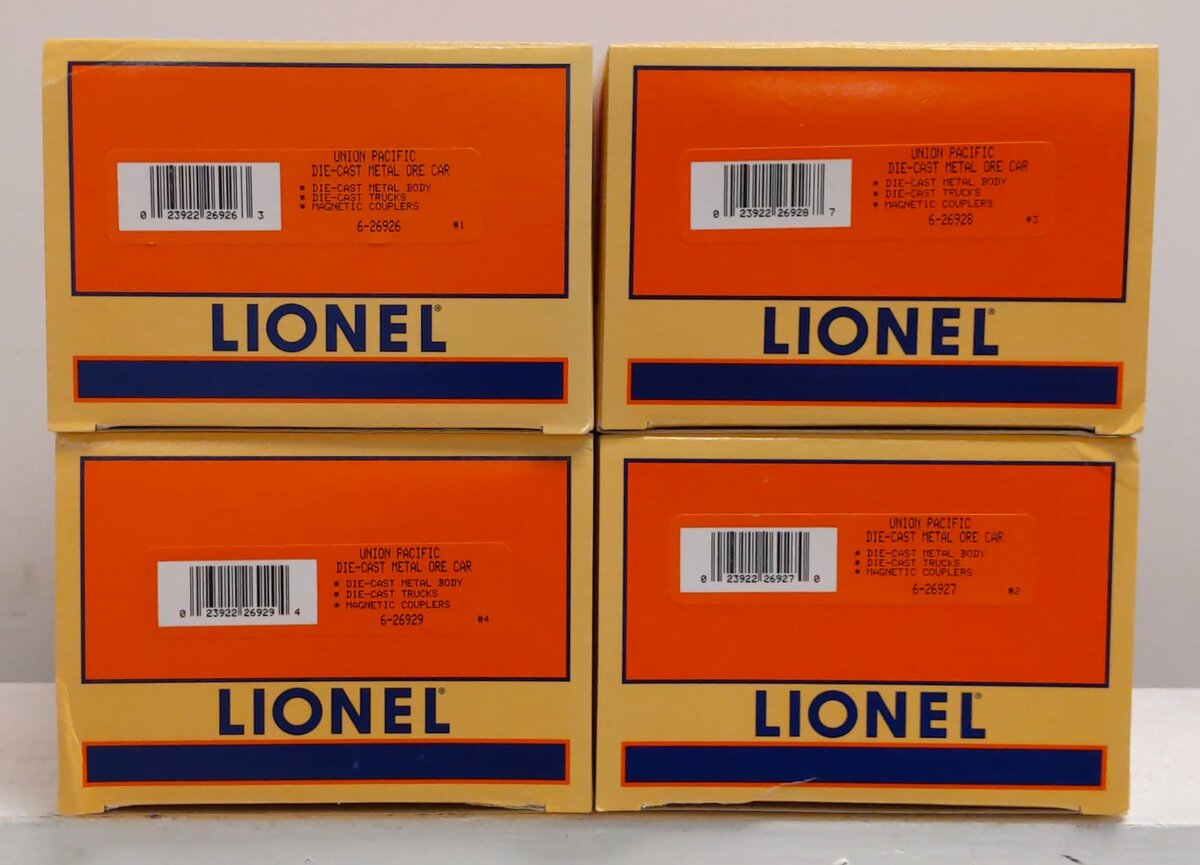 Lionel 6-11844 O Gauge Union Pacific Diecast Ore Cars (Pack of 4) LN/Box