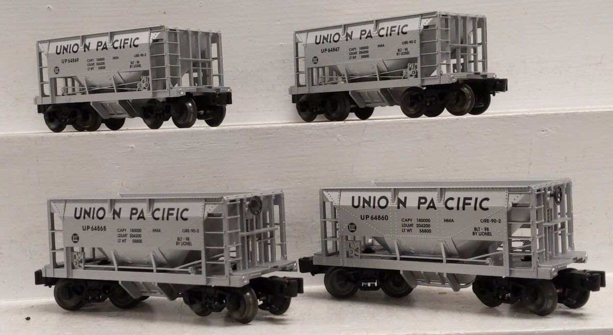 Lionel 6-11844 O Gauge Union Pacific Die-Cast Ore Cars (Pack of 4) LN/Box