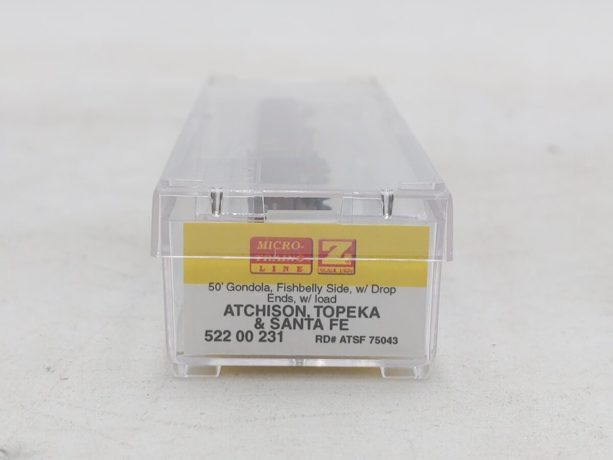 Micro-Trains 52200231 Z ATSF 50' Fishbelly Sides Gondola w/Load #75043