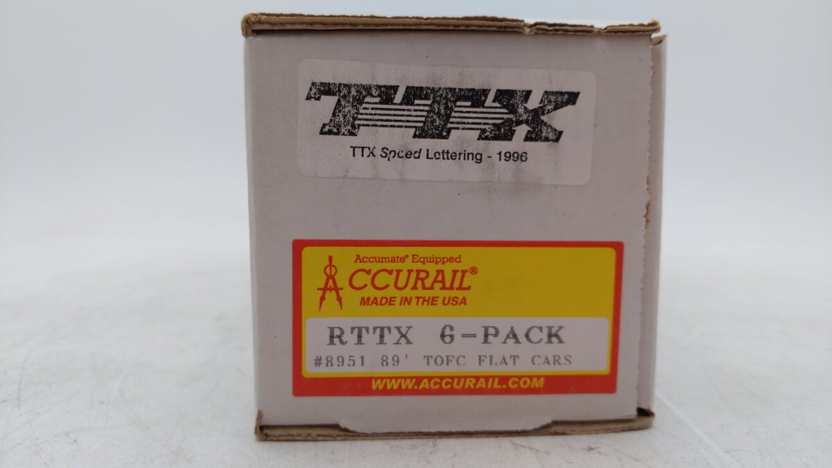 Accurail 8951 HO Scale RTTX 89' TOFC Flat Car Kit (Pack of 6)