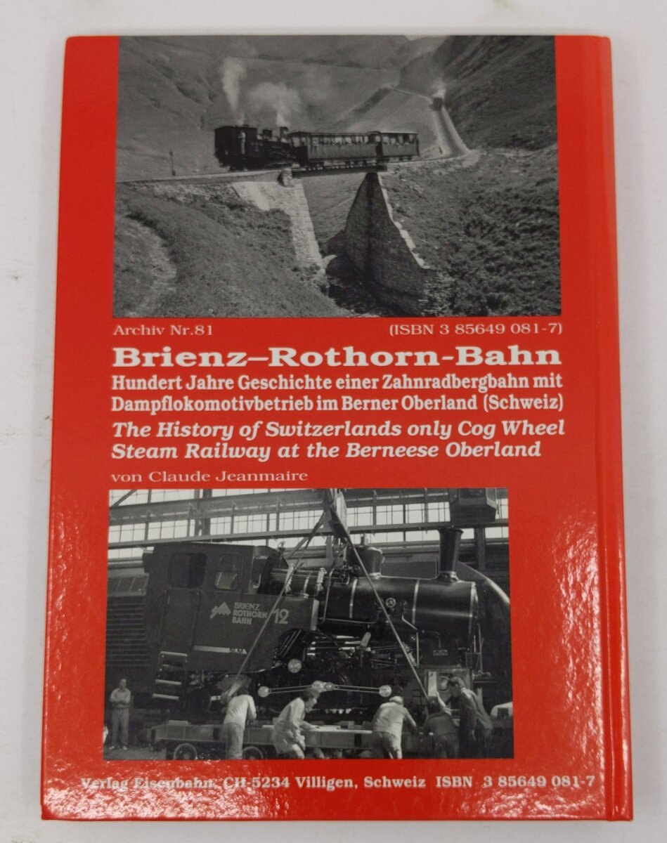 Brienz-Rothorn-Bahn Hardcover Book By claude-jeanmaire EX