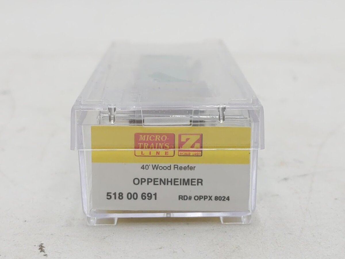 Micro-Trains 51800691 Z Oppenheimer Casing Co. 40' Wood Reefer Car #8024