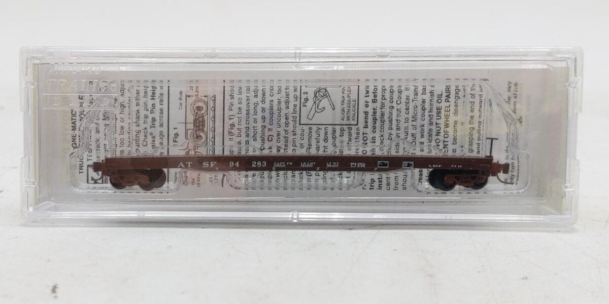 Micro-Trains 52400160 Z Atchison, Topeka & Santa Fe 60’ Flat Car #94283