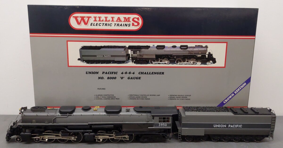 Williams 8000 2-RAil UP 4-6-6-4 Challenger Steam Engine & Tender #3950 EX/Box