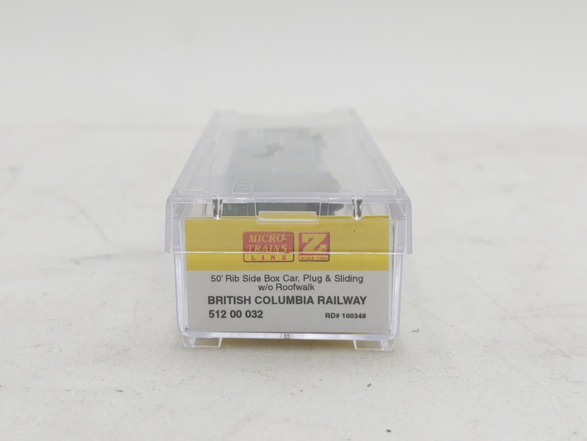 Micro-Trains 51200032 Z British Columbia Railway 50' Rib Side Box Car #100348