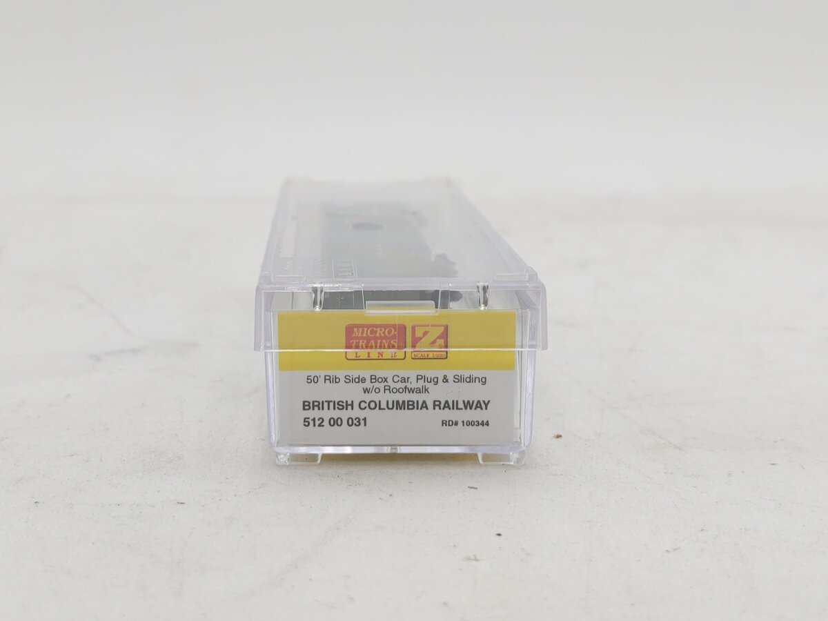 Micro Trains 51200031 Z British Columbia Railway 50' Rib Side Box Car #100344