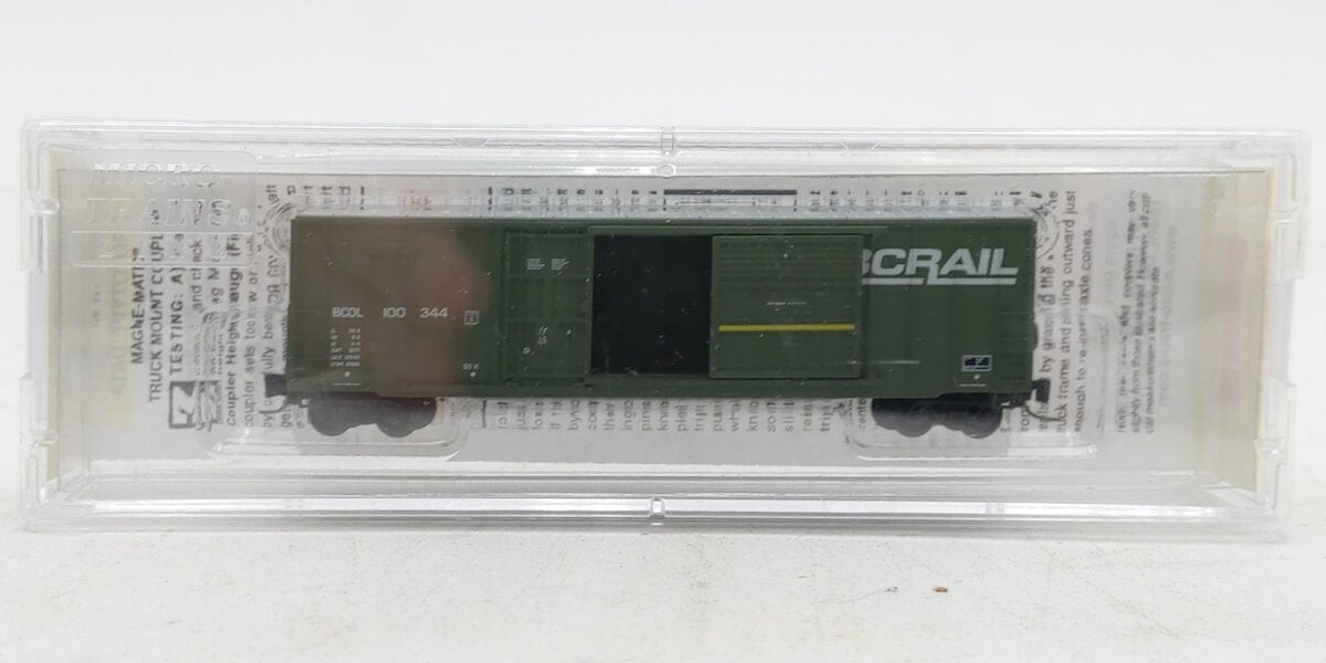 Micro Trains 51200031 Z British Columbia Railway 50' Rib Side Box Car #100344