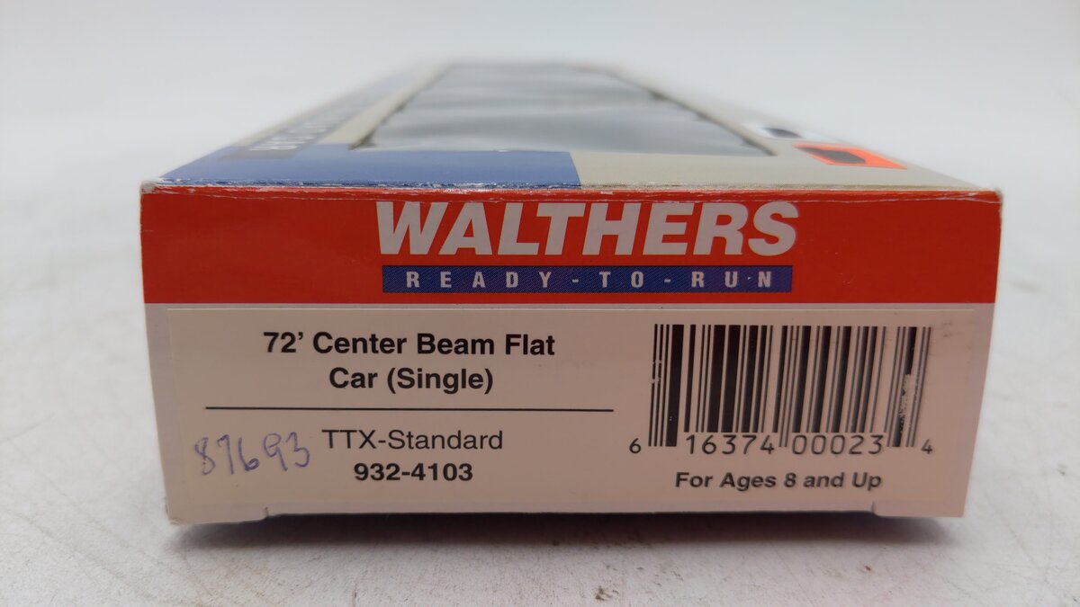 Walthers 932-4103 HO Scale TTX-Standard 72' Center Beam Single Flatcar
