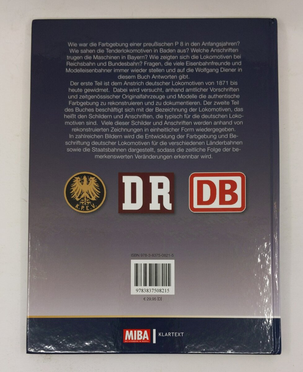 Anstrich und Bezeichnung von Lokomotiven Hardcover Book By Wolfgang Diener LN