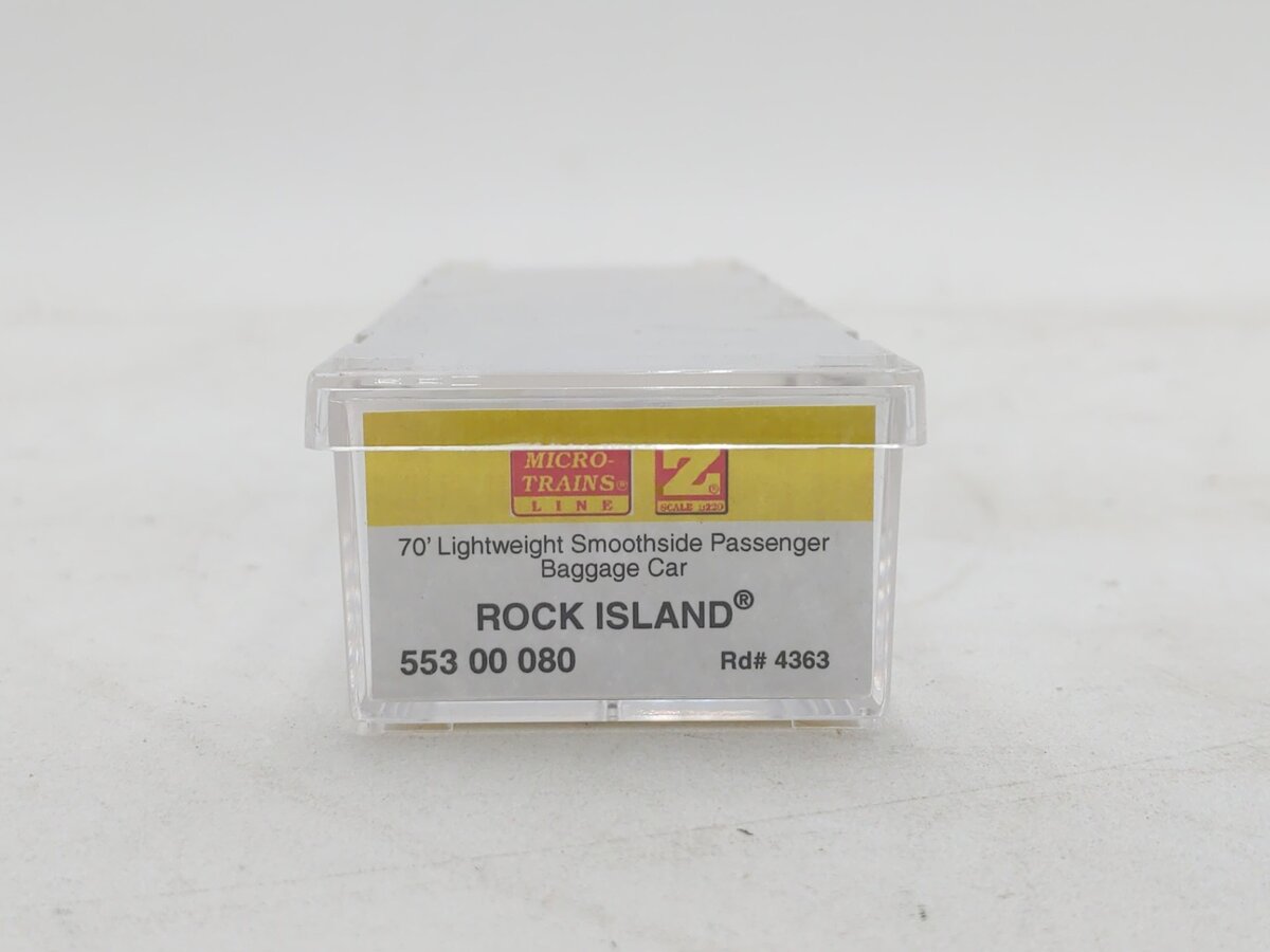 Micro-Trains 55300080 Z Rock Island 70' Lightweight Smoothside Baggage Car #4363 NIB