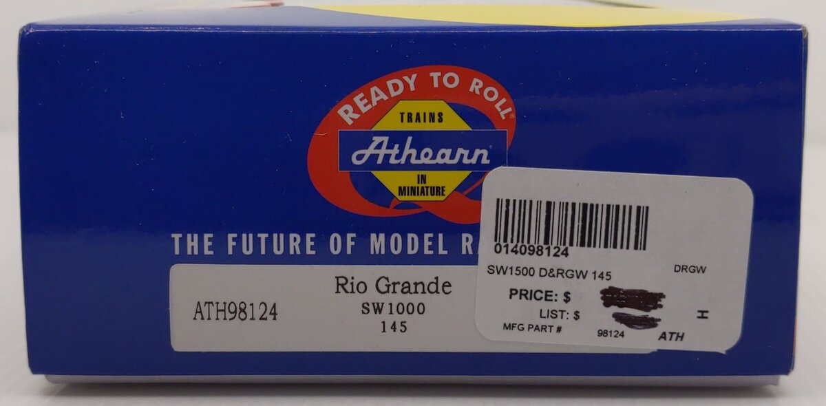 Athearn 98124 HO Denver & Rio Grande Western SW1000 Locomotive #145 MT/Box