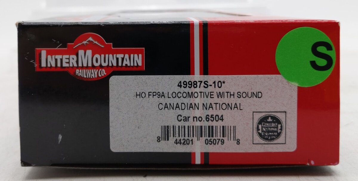 InterMountain 49987s-10 HO Canadian National FP9A Locomotive W/Sound #6504 EX/Box