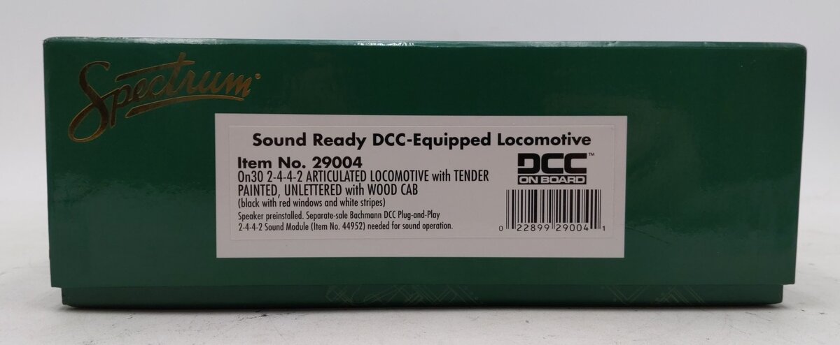 Bachmann 29004 On30 Painted & Unlettered 2-4-4-2 Wood Cab w/DCC