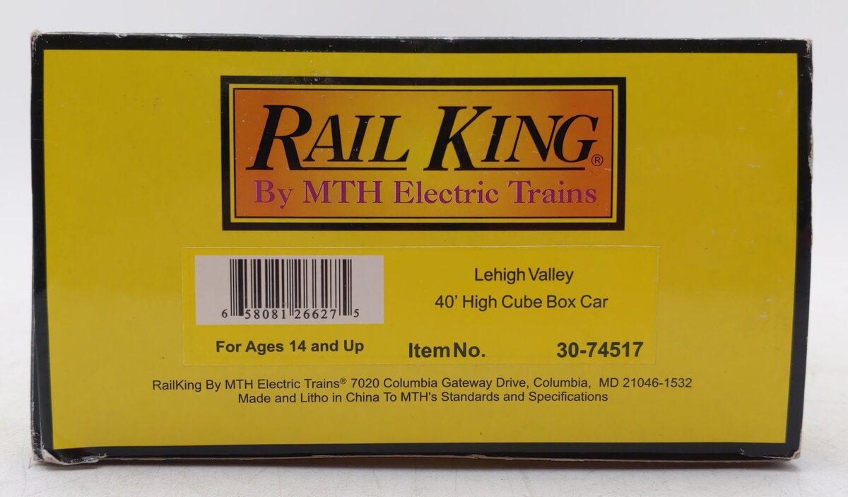 MTH 30-74517 O Gauge Lehigh Valley 40' High Cube Box Car #66520