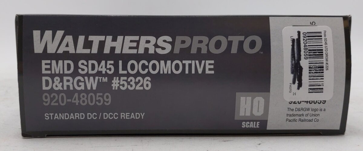 Walthers 920-48059 HO D&RGW EMD SD45 Diesel Locomotive #5326 - Standard DC