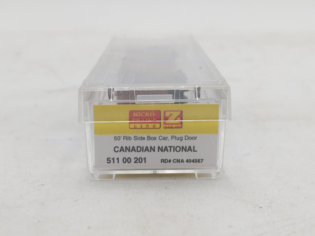 Micro-Trains 51100201 Z Canadian National 50' Rib-Side Plug-Door Boxcar #404567