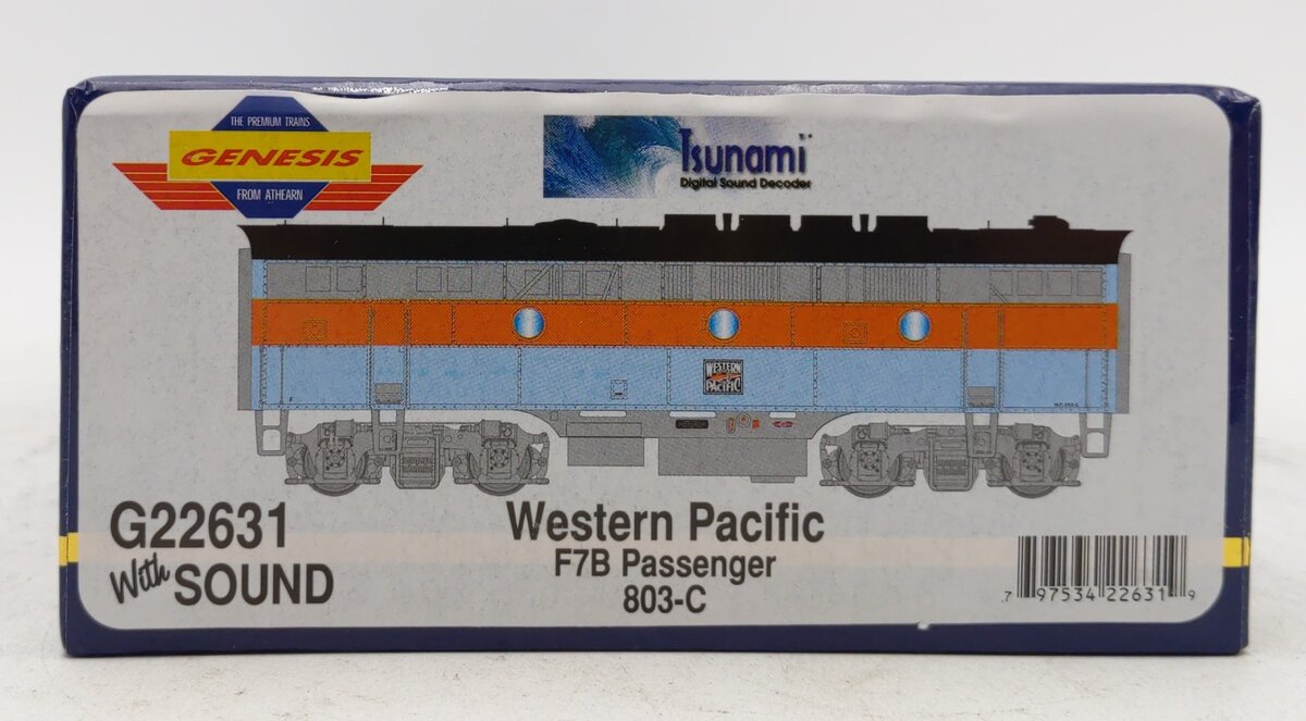 Athearn G22631 HO Western Pacific (Passenger) F7B Diesel (DCC & Sound) #803-C