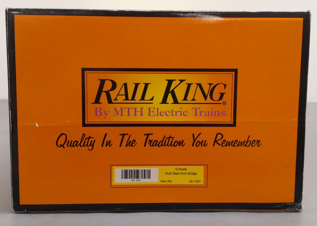 MTH 40-1031 O Gauge 30 Inch Rust Colored Steel Arch Bridge w/ Piers NIB