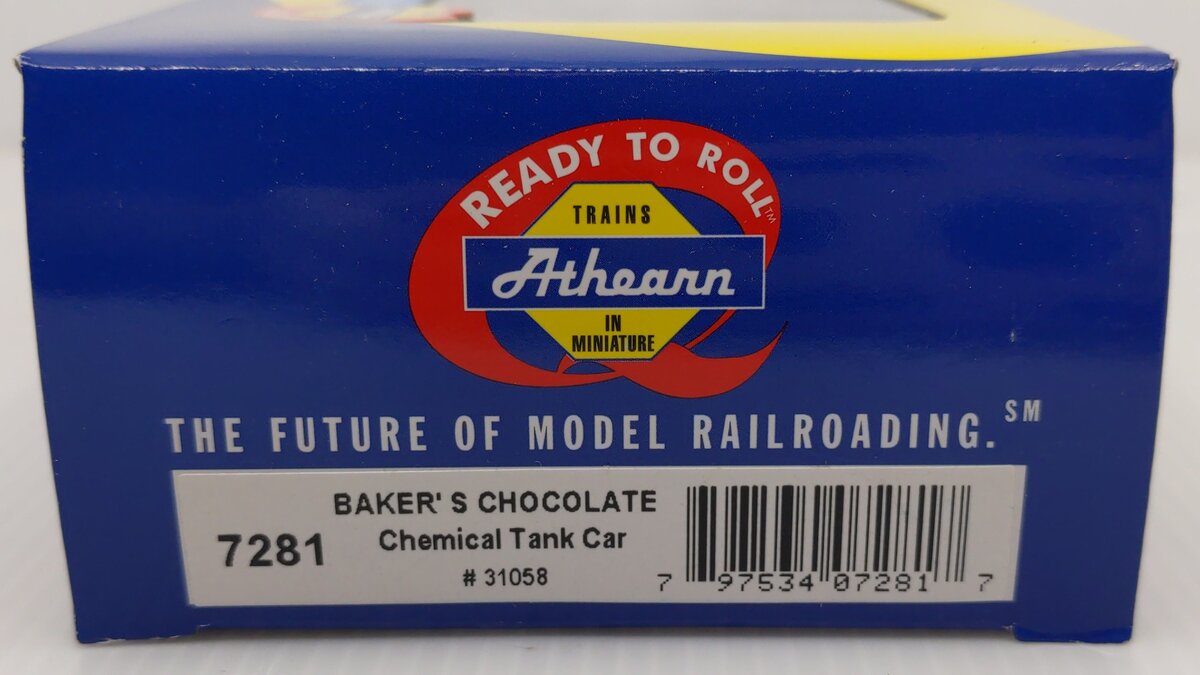 Athearn 7281 HO Scale Bakers Chocolate Chemical Tank Car #31058