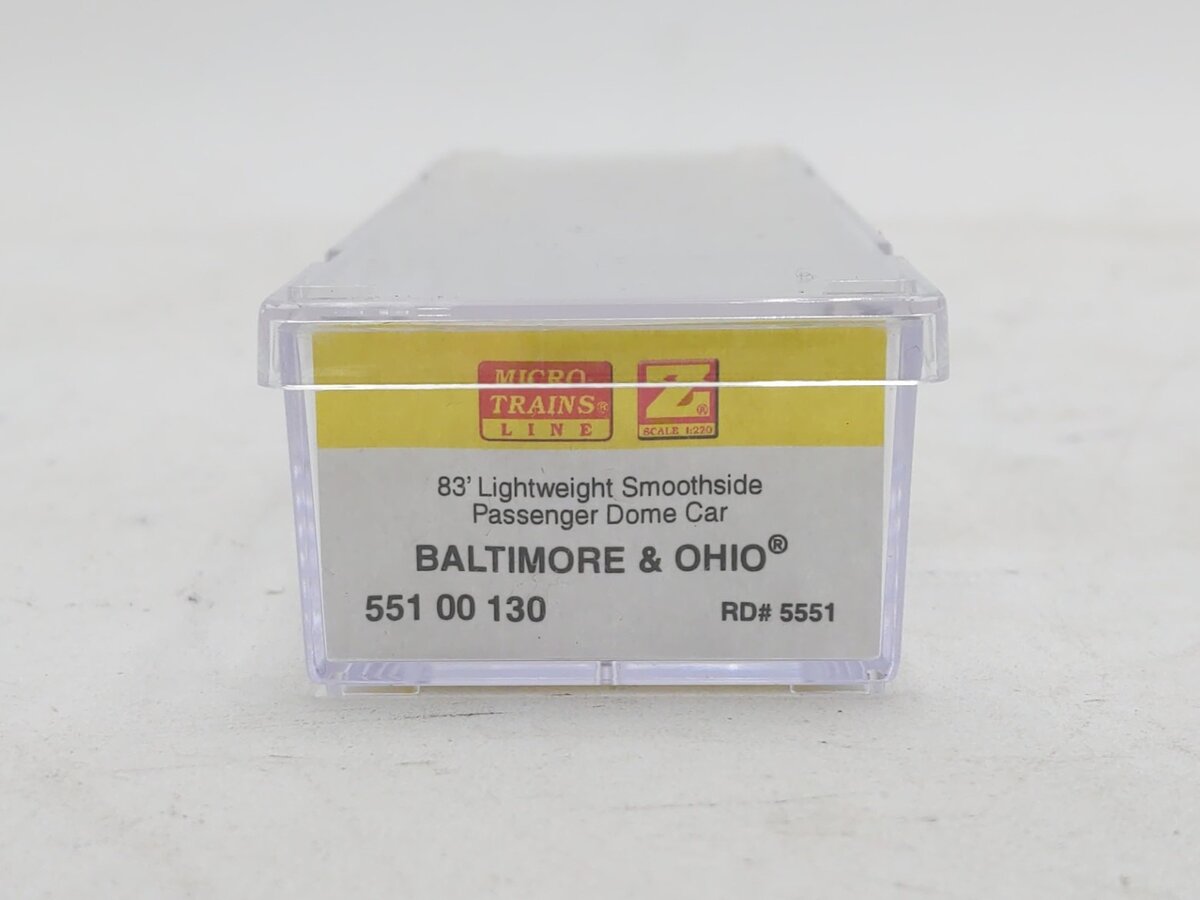 Micro-Trains 55100130 Z Baltimore & Ohio 83' Lightweight Smoothside Dome Car LN/Box