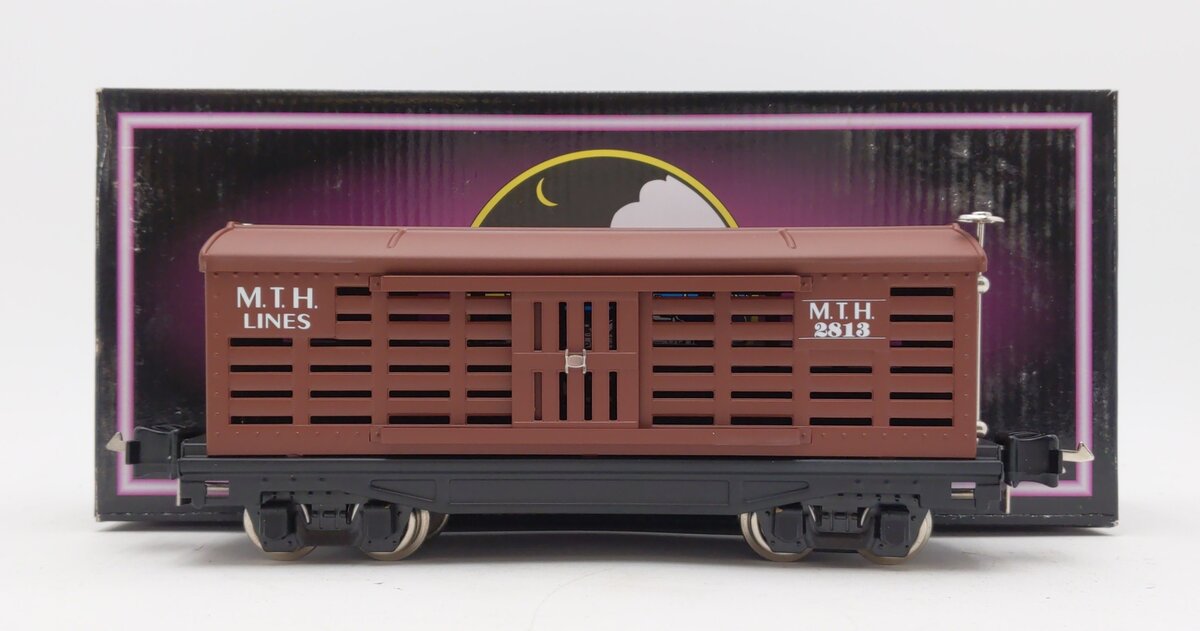 MTH 10-8049 2800 Series O Gauge Cattle Car - Brown