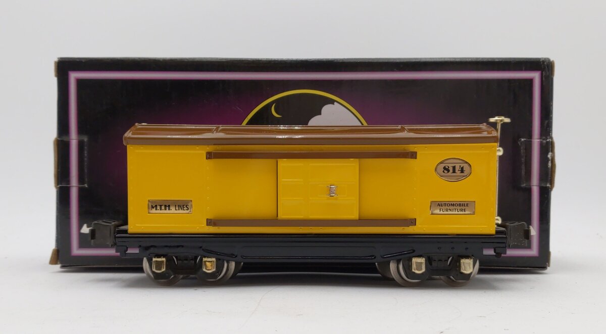 MTH 10-1042 O Gauge No. 814 Yellow/Brown Tinplate Boxcar LN/Box