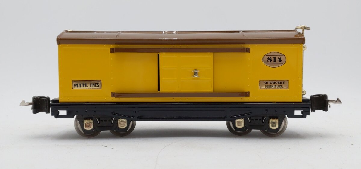MTH 10-1042 O Gauge No. 814 Yellow/Brown Tinplate Boxcar LN/Box