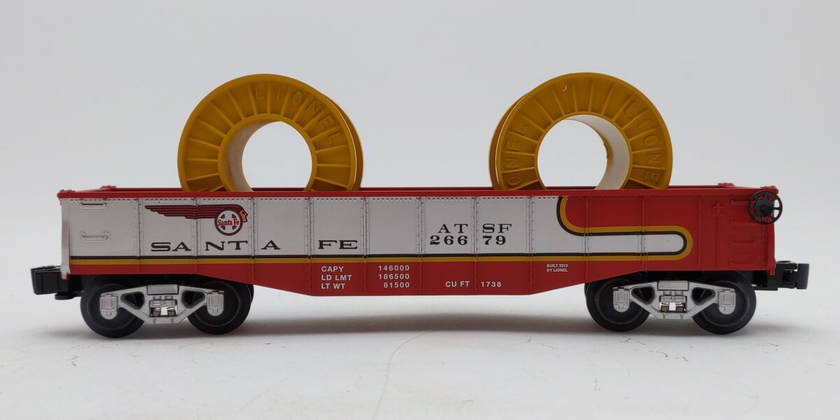 Lionel 6-26679 O Gauge ATSF Gondola With Reels LN/Box