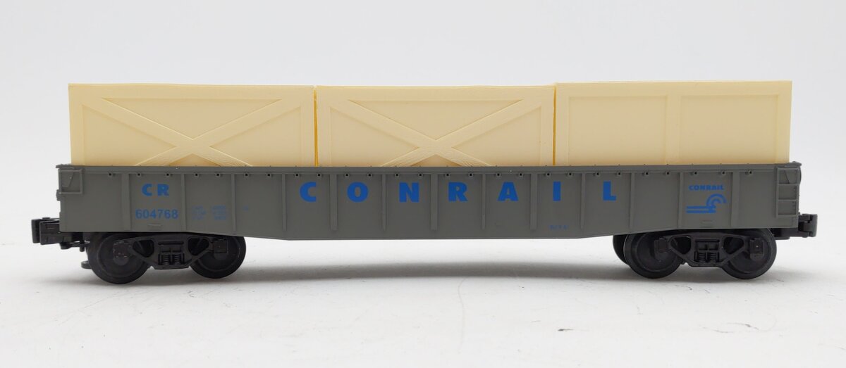 MTH 30-7207 O Gauge Conrail Semi-Scale Gondola #604768 w/Crate Load LN/Box