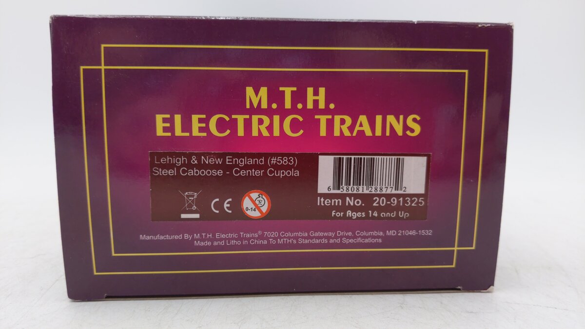 MTH 20-91325 O Lehigh & New England Steel Center Cupola Caboose #583