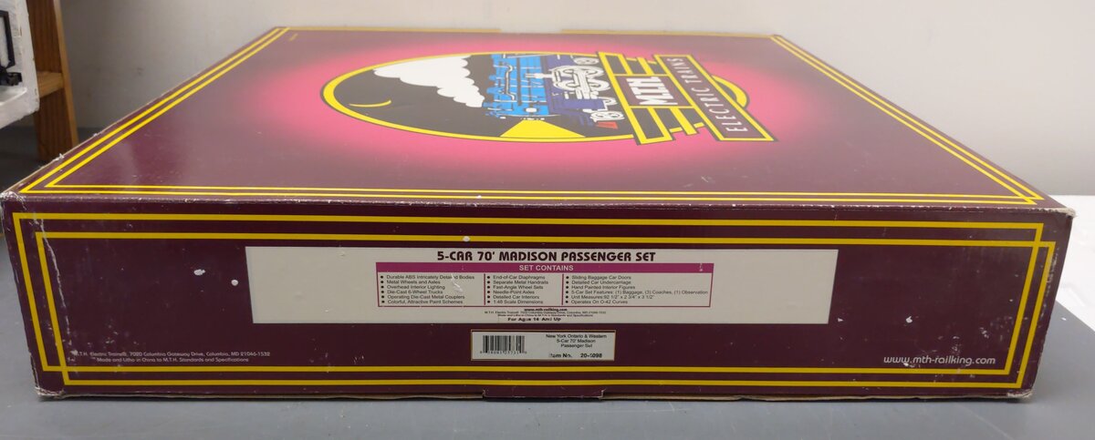 MTH 20-4098 O New York Ontario & Western 70' Madison Passenger Set (Set of 5)