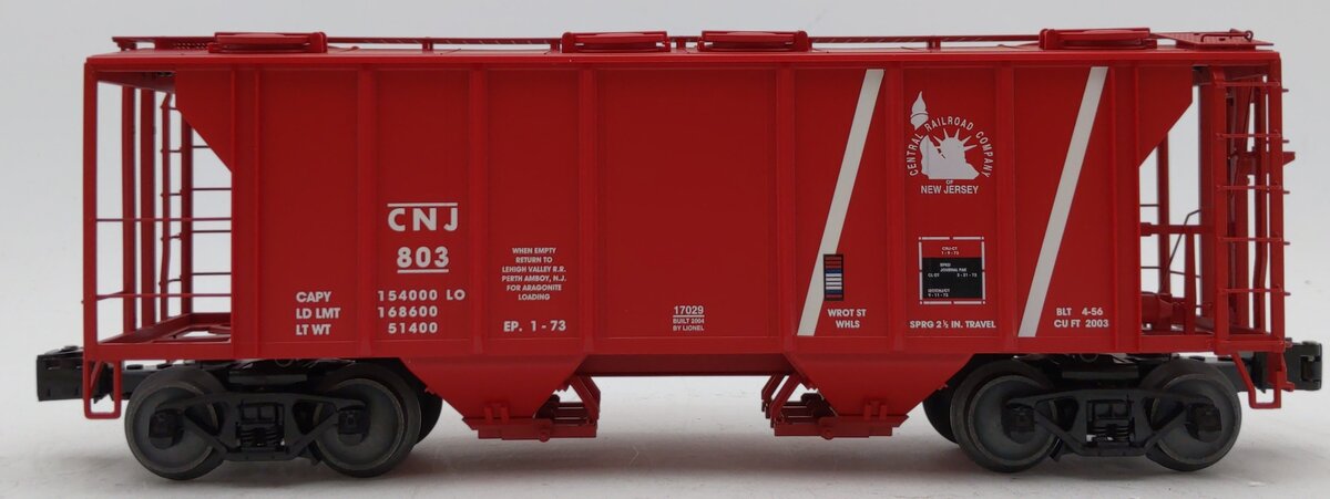 Lionel 6-17029 O Gauge Jersey Central 2-Bay Hopper #803