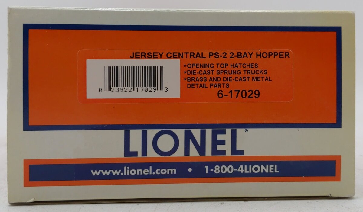 Lionel 6-17029 O Gauge Jersey Central 2-Bay Hopper #803