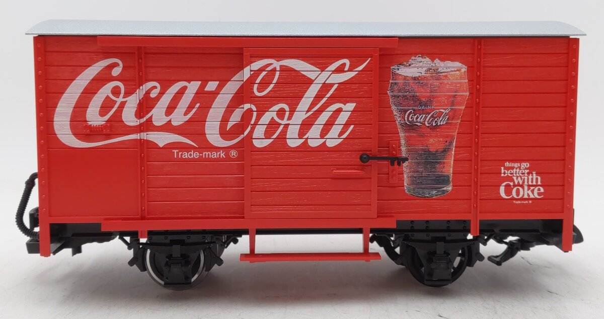 LGb 45352 G Scale Coca-Cola Boxcar W/Sound EX/Box