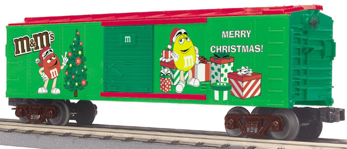 MTH 30-74594 O Gauge M&Ms Christmas Box Car