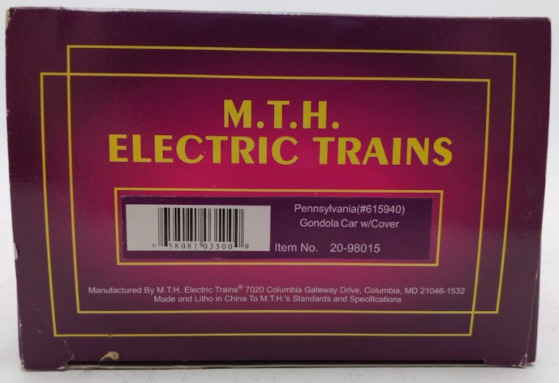 MTH 20-98015 O Gauge Pennsylvania Railroad Covered Gondola #615940 LN/Box